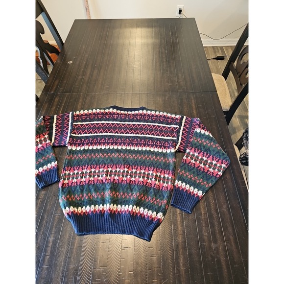 Gfc Mens Multicolor Vtg Ski Acrylic Knit Sweater Pullover Winter Size Medium - Picture 9 of 9